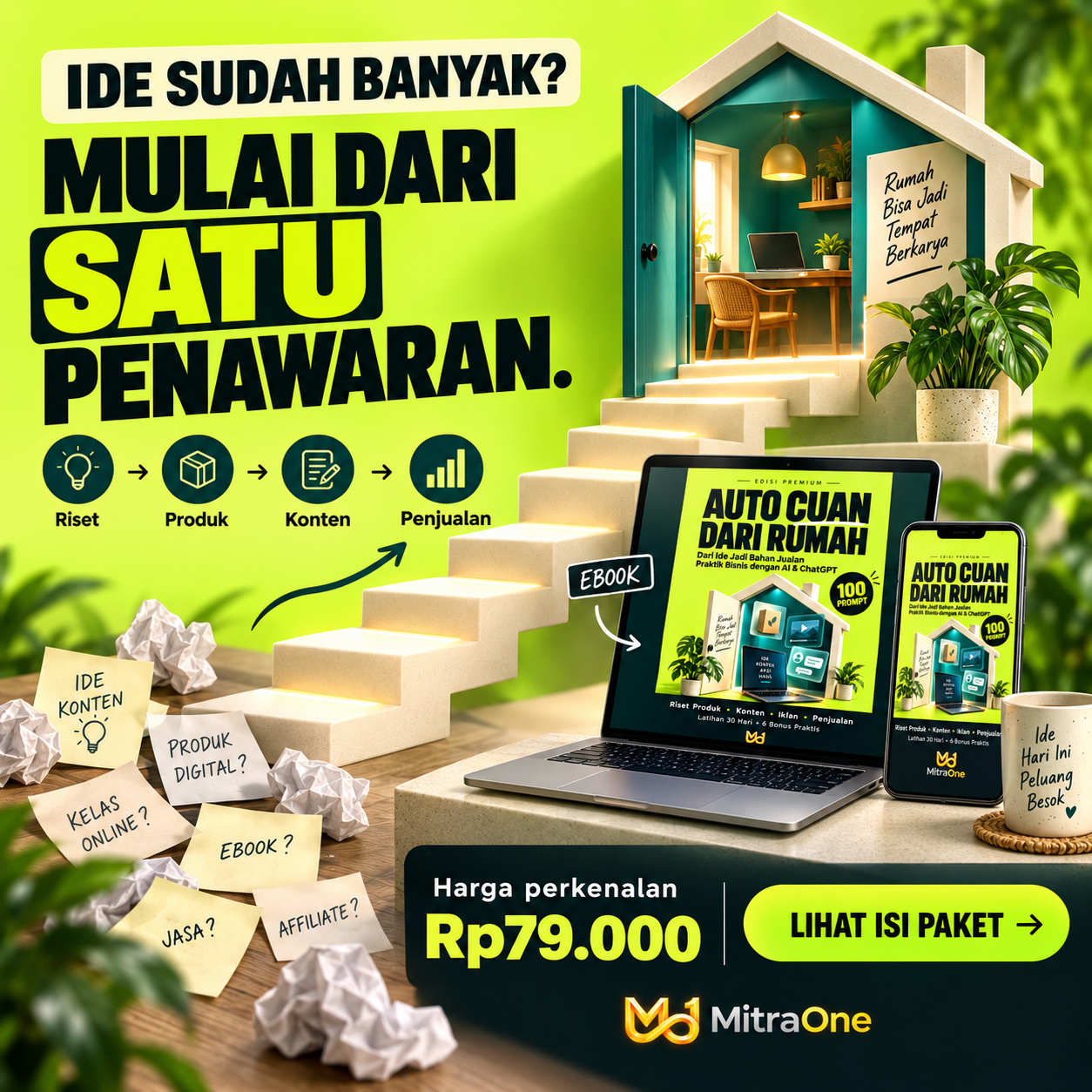Auto Cuan Dari Rumah: Ebook Bisnis dengan ChatGPT & AI